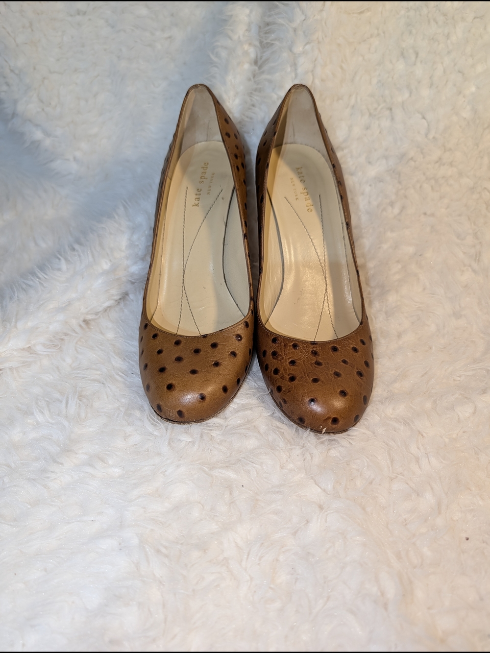 Kate Spade Brown Perforated Leather Pumps